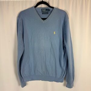Polo Ralph Lauren Sweater Men's Sz: L
Long Sleeve V-Neck light blue pima Cotton